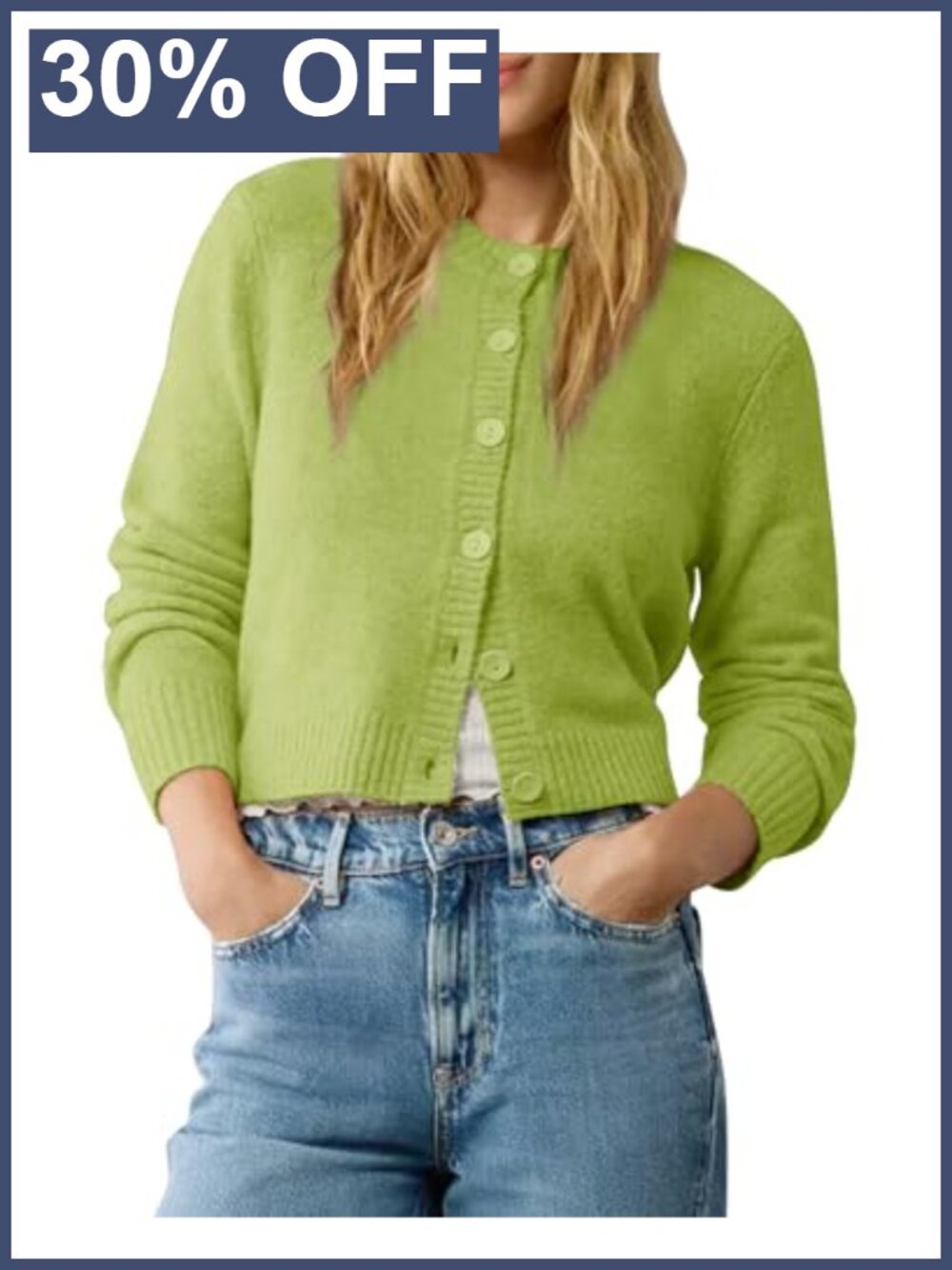 Women's Cropped Button-Up Cardigan Long Sleeve Lightweight Knit Shrug